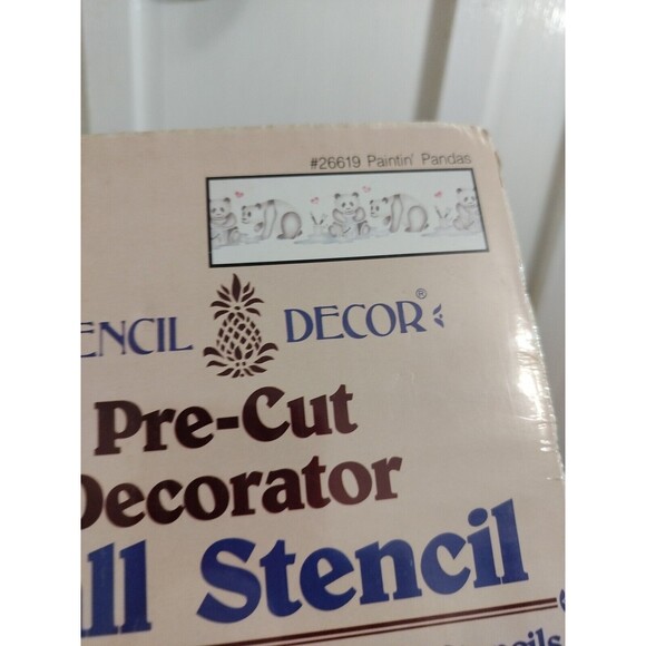 Vintage 1990 Stencil Decor Pre-Cut Wall Stencils #26619 Painting Pandas Nursery - Picture 4 of 9